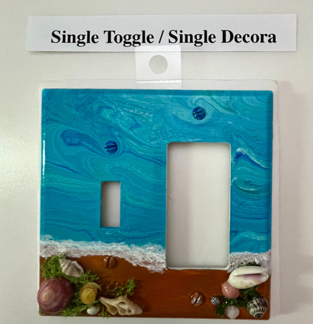 Handcrafted Seashell Light Switch Cover: Coastal Beach Decor