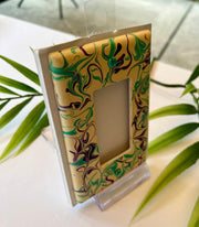 Hand Painted Rocker Light Switch Cover: Purple Teal Swirl Design