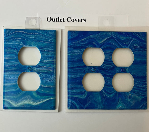 Hand-Painted Ocean Wave Light Switch Cover: Coastal Beach House Decor
