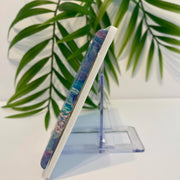 Hand Painted Double Decora Switch Plate Cover: Purple, Aqua & Ivory