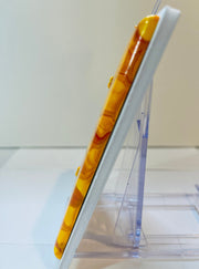 Hand-Painted Single Toggle Light Switch Cover: Red & Yellow Swirl