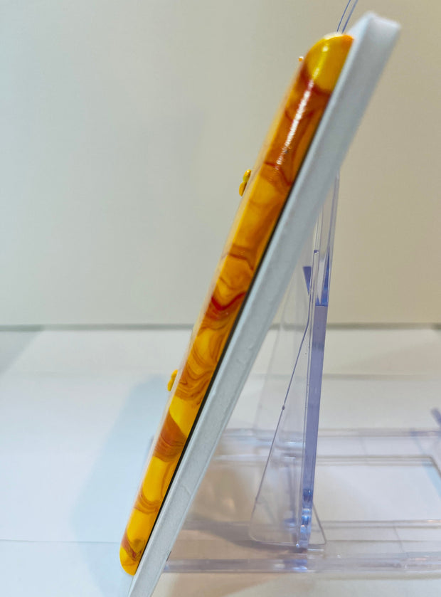 Hand-Painted Single Toggle Light Switch Cover: Red & Yellow Swirl