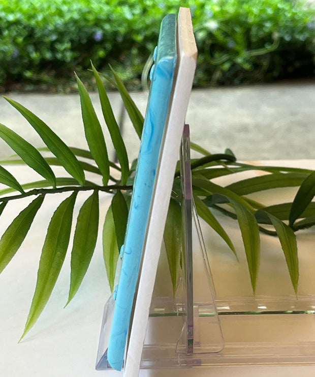 Hand-Painted Double Rocker Light Switch Cover: Light Blue Swirls