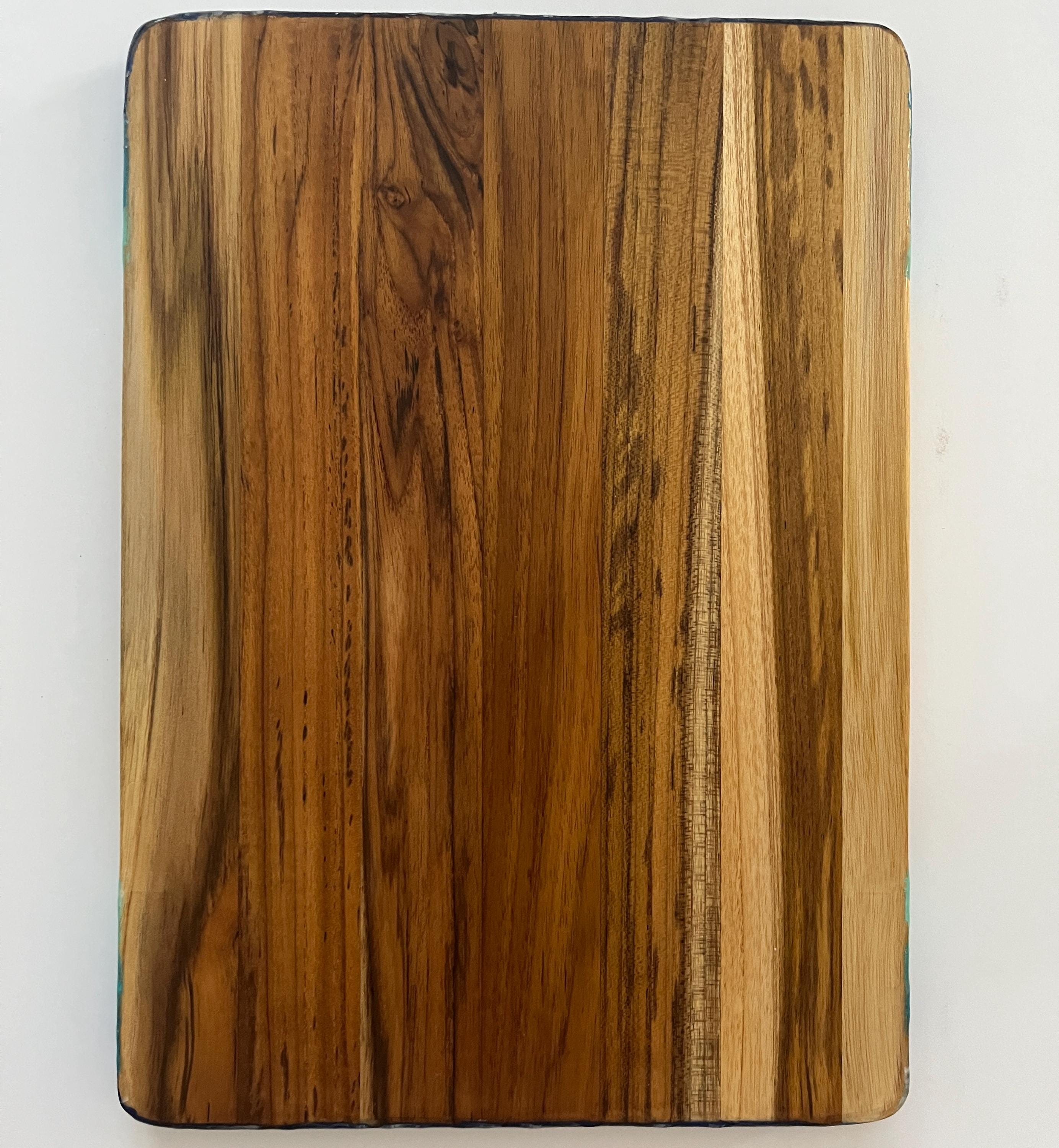 Ocean Resin Art Charcuterie Board: Acacia Wood Coastal Serving Tray