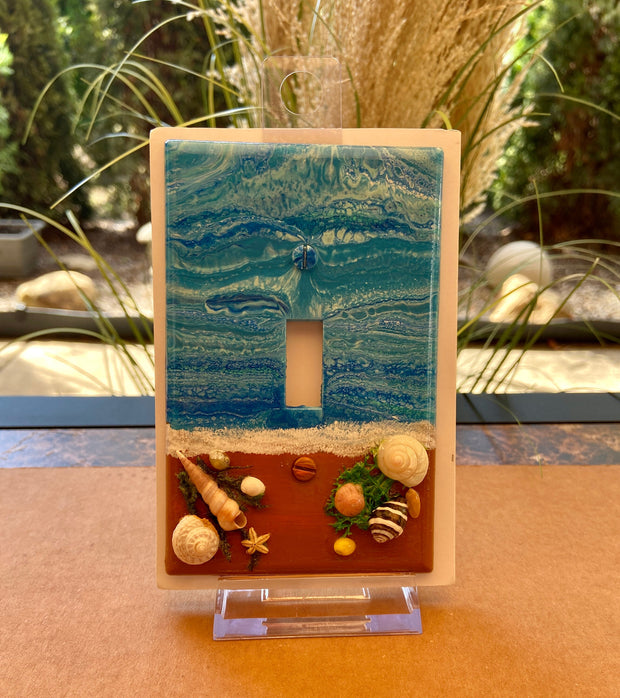 Handcrafted Seashell Light Switch Cover: Coastal Beach Decor