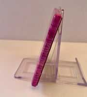 Hand-Painted Marble Coaster Set: Pink & Magenta Ceramic Drink Coasters